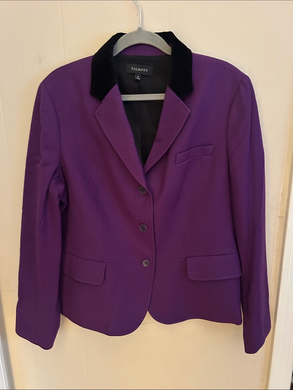 Talbots Purple Velvet-Collar Blazer